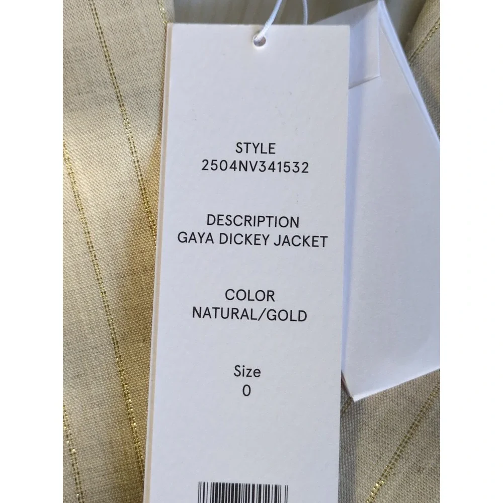 Veronica Beard Gaya Dickey Jacket Natural Gold Size 0 Business Career Metallic - Picture 8 of 15